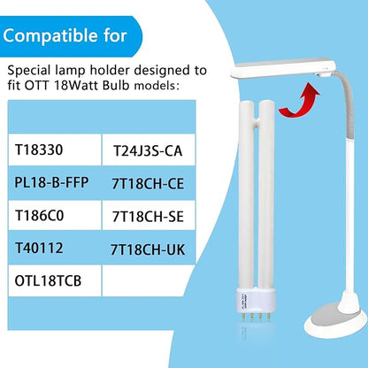PL18-B 18W Replacement Tube Light Bulb for OttLite T18330 PL18-B-FFP OTL18TCB Fluorescent Light Bulb,Tpye B,Bright Natural Daylight,2G11 Base,930lm,9'' Overall Length 2 Pack