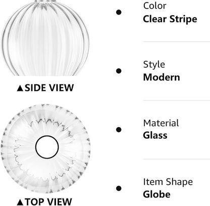 Clear Glass Shade,Replacement Globe & Cover for Lighting Fixture, 8" Diameter, Replacement with 1.65 Inch Fitter for Wall Lamps Chandeliers or Ceiling Light (1, 8Inch - Clear Glass)