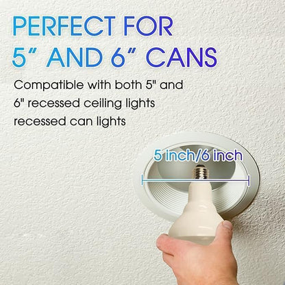 Energetic BR30 LED Recessed Light Bulb, 9W=75W, 5000K Daylight, 900LM, Dimmable Ceiling Flood Light Bulb for Cans, CRI80+, 20Pack
