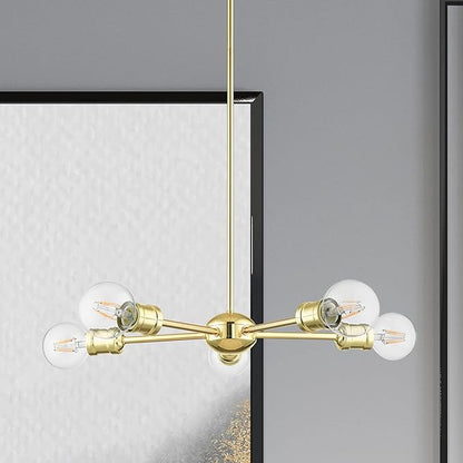 Livex Lighting 46135-02 5 Light Polished Brass Chandelier