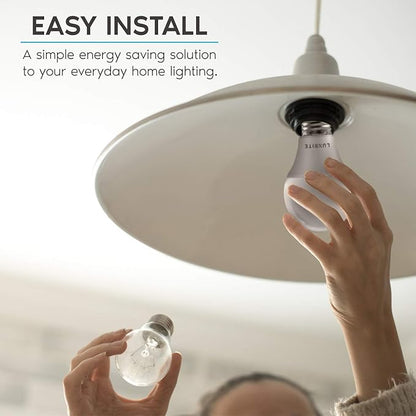 LUXRITE A19 LED Bulb 60W Equivalent, 2700K Warm White, 800 Lumens, Dimmable Standard LED Light Bulbs 9W, Enclosed Fixture Rated, Energy Star, E26 Medium Base - Indoor and Outdoor (6 Pack)