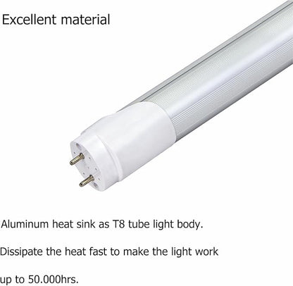 T8 5ft LED Tube Light,45W 4500lm,White 6500K,G13 Bi-Pin Base,5 Foot LED Shop Lights,60 inch Fluorescent Light bubls Replacement T12,Ballast Bypass,Dual-Ended Power,Office,Shop,Pack of 10
