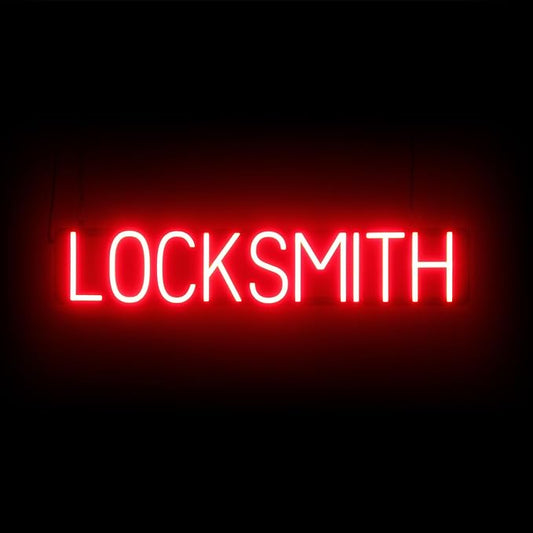 SpellBrite LOCKSMITH Sign | Neon Locksmith Sign Look, Red LED Light Source | 33.7" x 6.3"