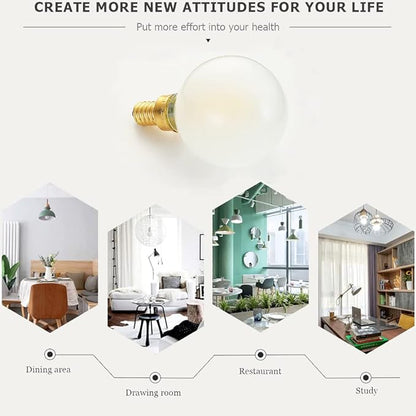 Leools E12 Led Chandelier Light Bulb,Frosted G16.5 Type G Round Light Bulb,60 watt 600lm 4000k Daylight,Dimmable Led Globe Light Bulbs for Ceiling Fan,Scentsy,Vanity,Candelabra LED Light Bulbs 6 pcs