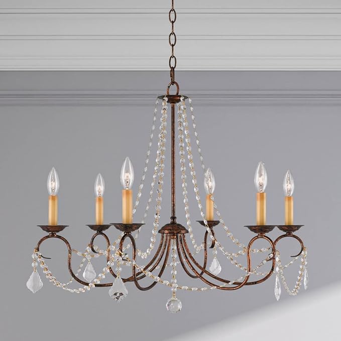 Livex Lighting 6516-48 Pennington 6 Light Chandelier, Antique Gold Leaf