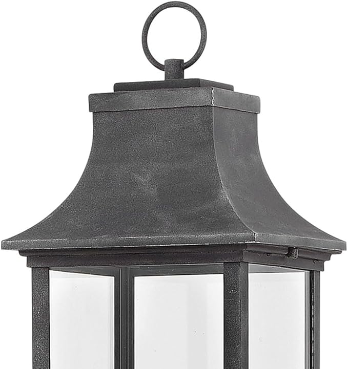 Hinkley Adair Collection Three Light 4W LED Outdoor Post Mount, Aged Zinc w/Clear Glass