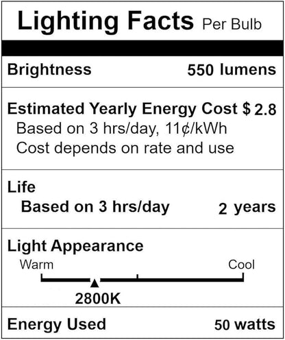 Vinaco G8 Halogen Bulb 50W, 10 Pack High Output 120V With G8 Base, 2800K Warm White Dimmable Xenon Light for Range Hood, Cabinet, Chandelier, Table Lamp