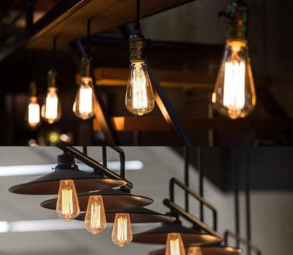 GOENDR E26 40W Edison Bulbs, ST64 Vintage Incandescent Light Bulbs, 2700K Warm Dimmable, Squirrel Cage Filament Bulb for Table Lamp Home Antique Decorative, 4 Pack