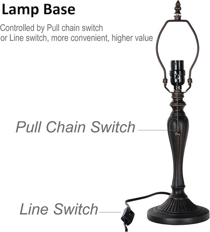 TL0015 Blue Baroque Tiffany Table Lamp Stained Glass Reading Desk Light 12 X 21.5 Inches for Bedroom Living Room, Handcrafted Artwork for Home Office, LED Bulb Included (Blue Baroque)