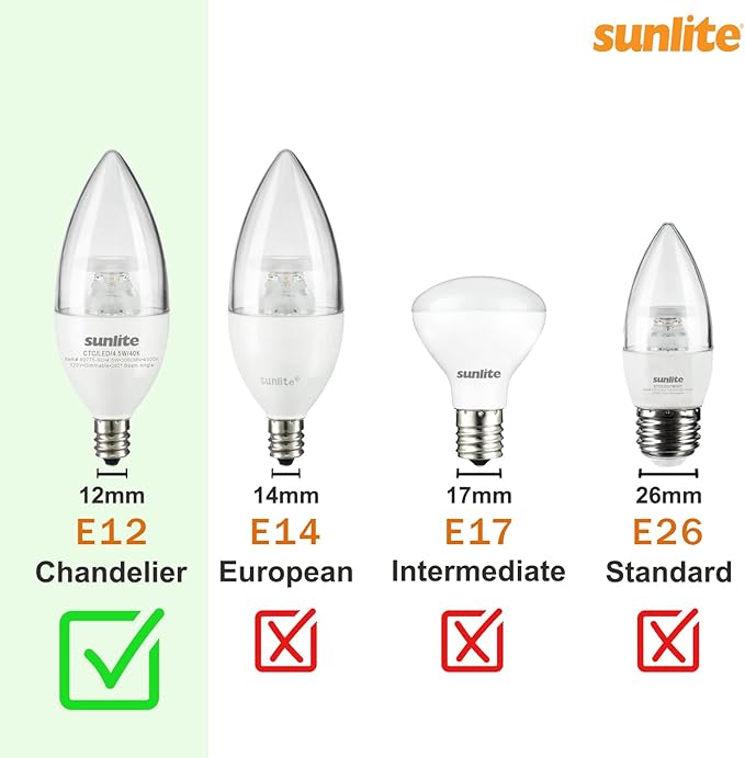 Sunlite G16.5 Light Bulb LED, 7 Watts (60W Equiv.), 500 Lumens, Dimmable, Type G Globe Shape E12 Candelabra Base, Short Bulbs, Vanity Mirror Bulbs, 2700K Soft White, Clear, 3 Count