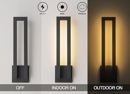 26 inch Outdoor Wall Sconce, Large Porch Led Wall Lights, Modern Black Exterior Light Fixture Wall Mount, Waterproof Patio Lighting for House, Garage