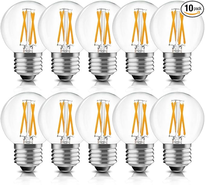 BRIMAX 10 Pack G16.5 Light Bulbs Dimmable,Small LED Globe Bulbs,E26 Base 6W Equal 60 Watt 580lm, 2700K Warm White,AC120V,Flicker Free for Ceiling Fans Chandelier