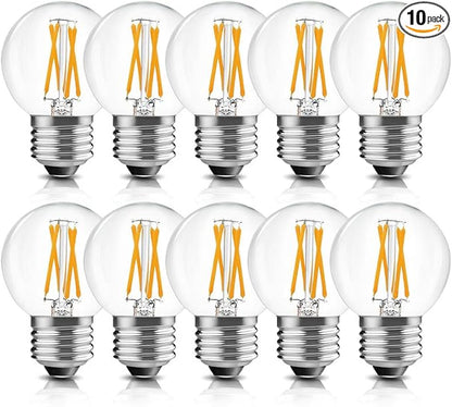BRIMAX 10 Pack G16.5 Light Bulbs Dimmable,Small LED Globe Bulbs,E26 Base 6W Equal 60 Watt 580lm, 2700K Warm White,AC120V,Flicker Free for Ceiling Fans Chandelier