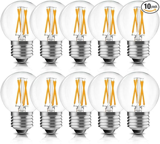 BRIMAX 10 Pack G16.5 Light Bulbs Dimmable,Small LED Globe Bulbs,E26 Base 6W Equal 60 Watt 580lm, 2700K Warm White,AC120V,Flicker Free for Ceiling Fans Chandelier