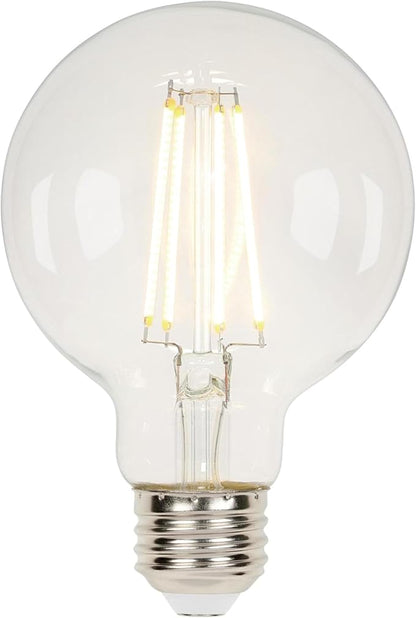 Westinghouse 43172EC2 5.5 Watt (40 Watt Equivalent) G25 Dimmable Clear Filament LED Light Bulb, Medium Base, 2 Pack