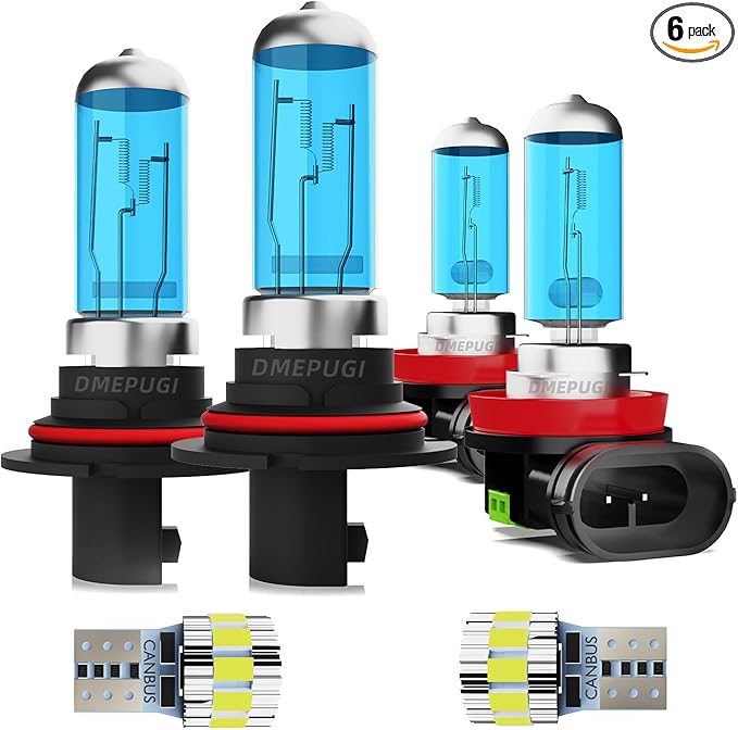 Light Bulbs Compatible with Nissan Pathfinder 2005-2012, High Performance Halogen Headlight Bulb And License Plate Lights Combo, 9007 H11 High Low Beam Fog Lights,Pack of 6