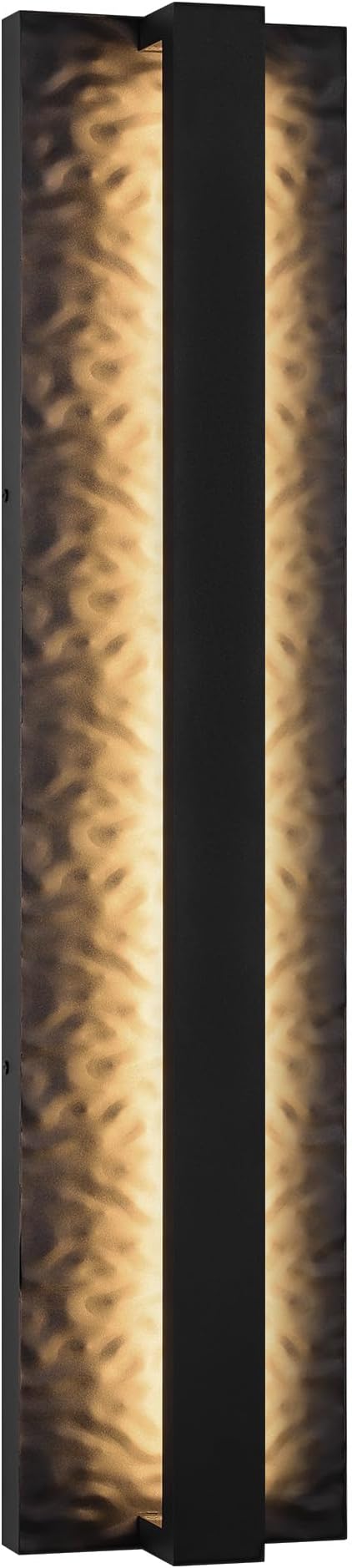 LamQee 18.5" Long Outdoor Modern LED Wall Light 3000K 1200LM, Hammered Wrought Iron and Aluminum, Linear Exterior Lighting Fixtures Wall Mount Waterproof Outside Sconce for House Porch Patio Garage