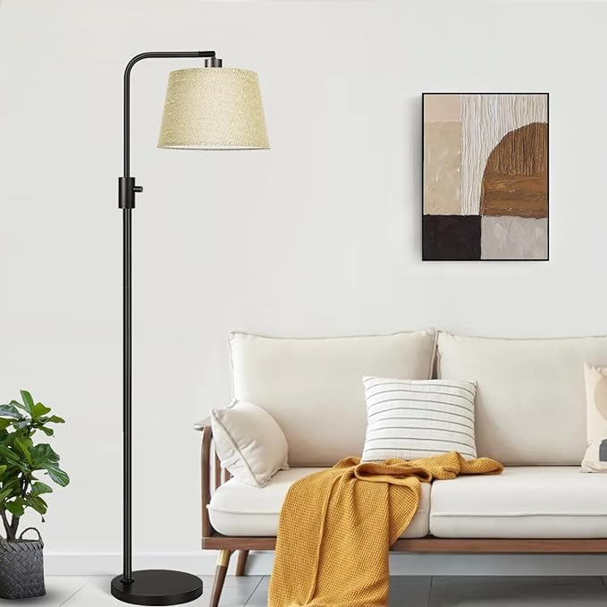 Nintiue Dimmable Floor Lamp, 1000 LM LED Edison Bulb Included, Arc Floor Lamps for Living Room Modern Standing Lamp Tall Lamps for Living Room Bedroom-Champagne