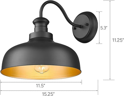 Outdoor Wall Light Fixture, Farmhouse Barn Light, Farmhouse Weatherproof Exterior Wall Sconce, Anti-Rust Outside Lantern Lamp for Porch, Patio, Garage (Black, Regular-3Pack)