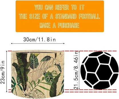 Bamboo Lampshade With Tropical Plants green floral Design, Suitable For Floor Lamps And Desk Lamps, Art deco, Rustic And Elegant, Groovy Unique(11.8 * 9Inch) (Tropical Plants A)