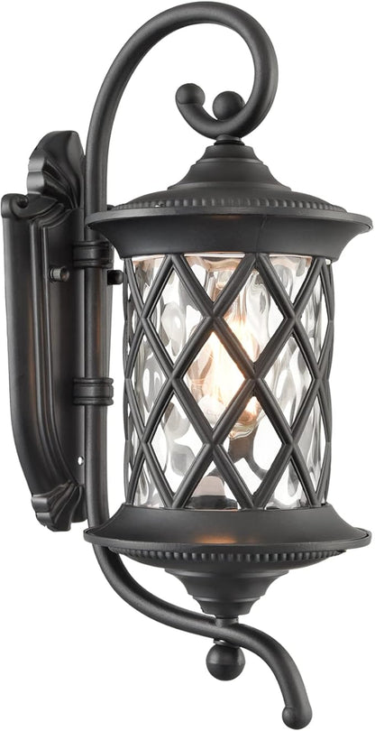 Black Outdoor Wall Lights Exterior Light Fixture Water Glass Waterproof Outside Wall Lights for House Patio Garage