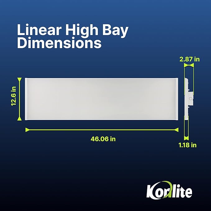 Konlite 4 FT Linear LED Shop Light, 300W, 42,000LM HighBay Light for Industrial & Warehouse Aisle Use, UL & DLC Listed for Workshop, Garage, 5000K Daylight, Dimmable 1-10V