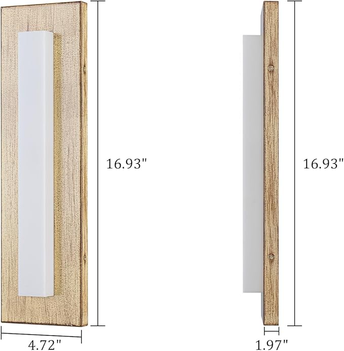 16.9" Modern Outdoor Wall Light 3000K Milky White Acrylic LED Outdoor Sconce Lights Wall Mount Hand-Rubbed Coffee Finish Exterior Lighting Fixtures for House Front Patio Porch Garage