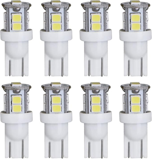 LED Landscape Light Bulbs 1W 12V Cool White 6000K，7W Low Voltage Incandescent Light Bulbs Equivalent，Wedge Base T5 Malibu Bulbs, Garden Light Bulbs, Landscape Bulbs 8 Pack