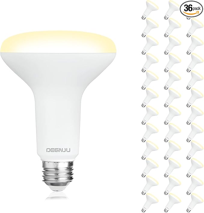 36 Pack BR30 LED Bulb, Dimmable Indoor Flood Lights 7W Equivalent 65W 2700K Soft White, CRI80, 650 LM, E26 Base, 15000 Lifetime Hours, Interior Energy Saving Recessed Light Bulb, Flicker-Free