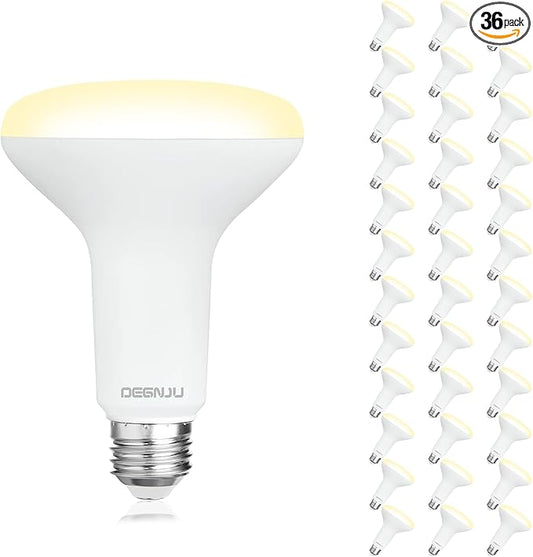 36 Pack BR30 LED Bulb, Dimmable Indoor Flood Lights 7W Equivalent 65W 2700K Soft White, CRI80, 650 LM, E26 Base, 15000 Lifetime Hours, Interior Energy Saving Recessed Light Bulb, Flicker-Free