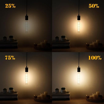 T10 Tubular Light Bulbs,E26 Dimmable Led Bulbs,8W Led Edison Bulb,75 Watt Equivalent,3000K Soft White,8.9 Inches Long Tube Light Bulb,6Pack.