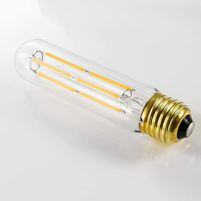 T10 Led Bulb,Dimmable 6W Led Tubular Bulbs, 60 Watt Incandescent Bulb Equivalent, 3000K Soft White, Clear Glass, E26 Base Lamp Bulb, for Cabinet Display Cabinet etc,6 Pack. (Soft White-6P)