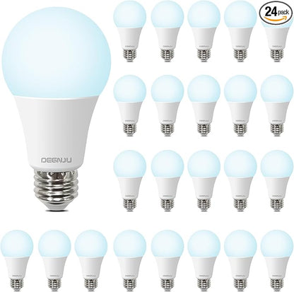 Light Bulbs, 100 Watt Equivalent LED Bulbs A19, 5000K Daylight Light Bulbs, E26 Standard Base, 1500 Lumens, Non-Dimmable, 13W Bright White LED Bulb for Bedroom Home Office, 24 Pack