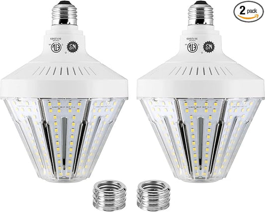 1200W Equivalent Led Corn light bulbs,120W 18000 Lumens LED Corn Bulb 5000K Daylight White Lamp,E26 Medium/E39 Mogul Base,2-Pack Large Area Lights For Outdoor Indoor Garage Warehouse High Bay Lighting