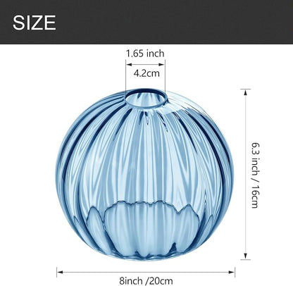 Clear Glass Shade,Replacement Globe & Cover for Lighting Fixture, 8" Diameter, Replacement with 1.65 Inch Fitter for Wall Lamps Chandeliers or Ceiling Light (1, 8Inch - Blue Glass)