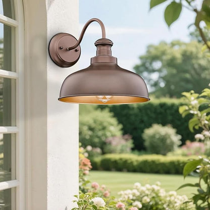 Outdoor Farmhouse Barn Light, Outside Wall Sconce, Weather Resistant Anti-Rust Farmhouse Exterior Wall Light, Outdoor Lantern Lamp for Porch, Garage, Patio, Entryway(Oil-Rubbed Bronze, 6 Pack)
