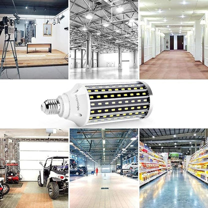 DragonLight 50W Super Bright LED Corn Light Bulbs (400 Watt Equivalent) - E26/E39 Base LED Lamp - 6000K Daylight 5,500 Lumens for Large Area Lighting, Pack of 2
