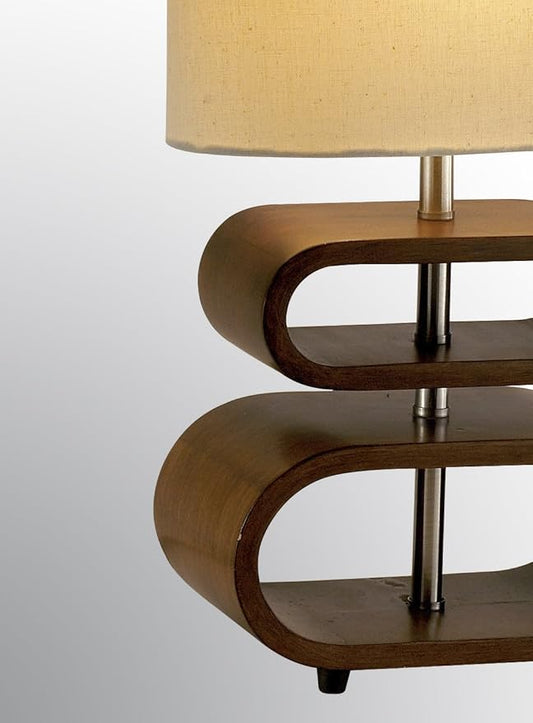 Adesso Rhythm Table Lamp – Rustic Bentwood and Natural Beige Shade - Perfect Nightstand, End Table, and Desktop Accent Lighting
