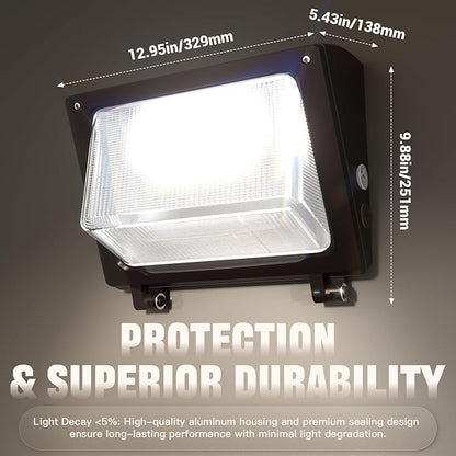 Dimmable 120W/96W/72W LED Wall Pack Light with Dusk to Dawn Photocell,18000LM 1000W HPS/HID Equiv.,6000K/5000K/4000K Daylight Outdoor Security Lighting,Commercial Wall Mount Lights for Warehouse,Yard