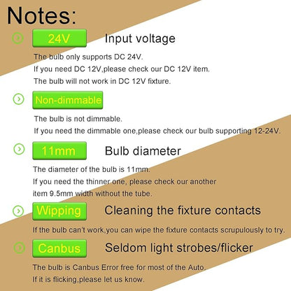360 deg 44mm DC 24V Festoon LED Bulb 578 569 Amber Yellow,561 562 566 6413 LED Car Bulb for Truck Interior Door Cargo Lights Non Polarity(Pack 6)
