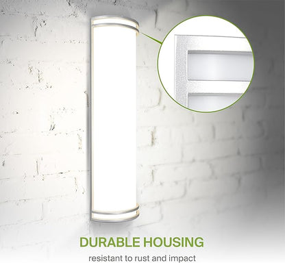 ASD 24 Inch Smart RGBW LED Outdoor & Indoor Wall Mount Light Fixture - Nickel RGB Wall Sconce Exterior Lighting - 120-277V 23W 2700-6500K Dimmable, Remote Control, Alexa - Front Door, Patio ETL 2 Pack