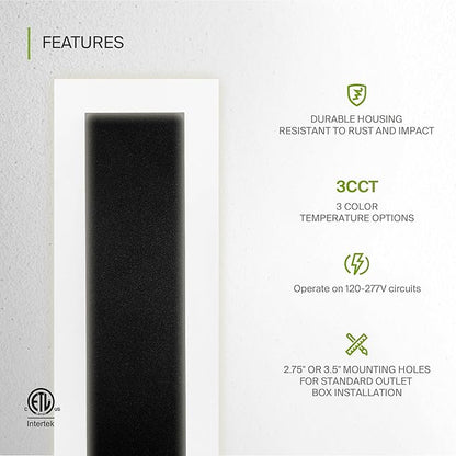 ASD LED 36" Long Wall Mount Light Fixture, Outdoor & Indoor Linear Sconce | 3CCT, Dimmable, Waterproof, Anti-Rust, ETL Listed | 30W 2350LM 3000-5000K 100-277V | Exterior Porch Lighting | Black