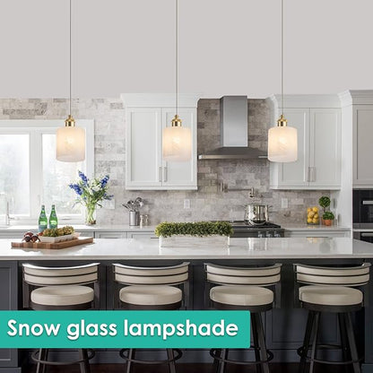 1 Pack Alabaster White Glass Lamp Shade, Cylinder Glass Lamp Shade Replacement with 1-5/8-inch Fitter Opening for Pendant light, Desk lamp,Wall Sconces and Bathroom Vanity lights.