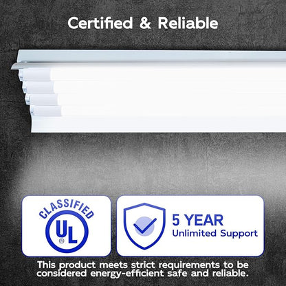 hykolity 20 Pack 4FT LED T8 Hybrid Type A+B Light Tube, 18W, Plug & Play or Ballast Bypass, Single-Ended OR Double-Ended, 5000K, 2400lm, Frosted Cover, T8 T10 T12 for G13, 120-277V, UL Listed