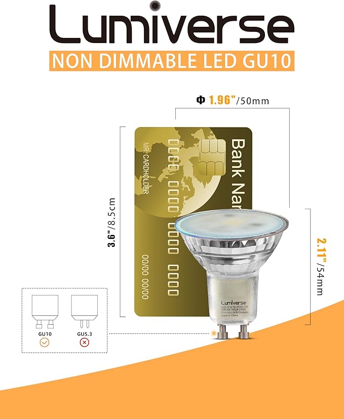 Lumiverse 36 Pack GU10 LED Bulb, Non-dimmable 4W (35W Equivalent) 100 Degree Flood Beam 2700K Soft White, Halogen Replacement for Kitchen, Living Room, Bedroom