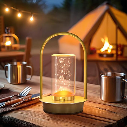Portable Cordless Table Lamp, 3 Colors Dimmable Touch Lamps for Nightstand Rechargeable Battery Powered Metal Small Desk Lamp Lantern Lamps Outdoor Lamp for Patio Bedroom Restaurant Bar Camping