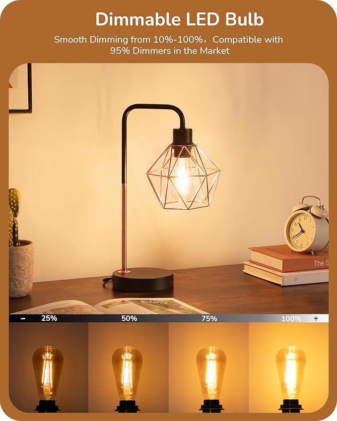 EDISHINE 12 Pack Vintage LED Edison Bulbs 8W Equivalent 60W, ST64 Dimmable Led Light Bulbs, 700LM 2200K Amber Warm Light E26, Decorative Antique LED Filament Bulbs for Home and Commercial, UL Listed