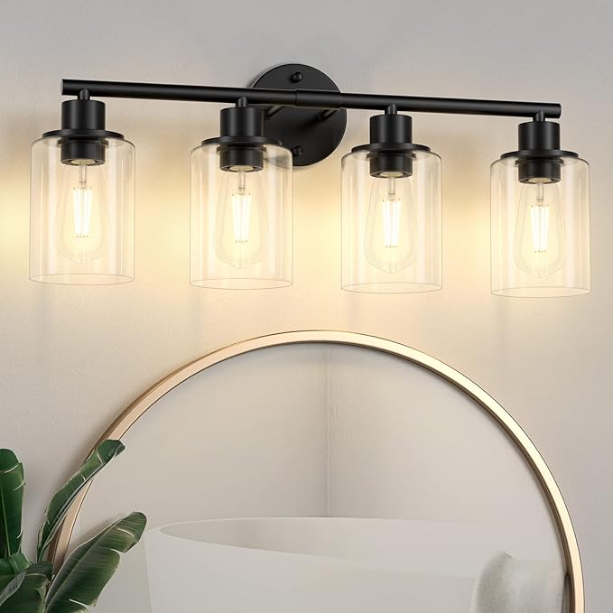 Licperron Clear Glass Replacement Shade 1 Pack, High Transmittance Cylinder Glass Lampshade Covers for Vanity lighting Fixtures Table Lamp Floor Lamp Chandelier Pendant Light