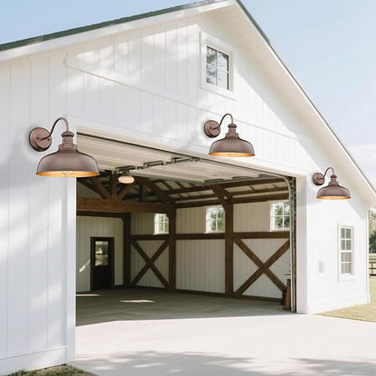 Outdoor Farmhouse Barn Light, Outside Wall Sconce, Weather Resistant Anti-Rust Farmhouse Exterior Wall Light, Outdoor Lantern Lamp for Porch, Garage, Patio, Entryway(Oil-Rubbed Bronze, 4 Pack)
