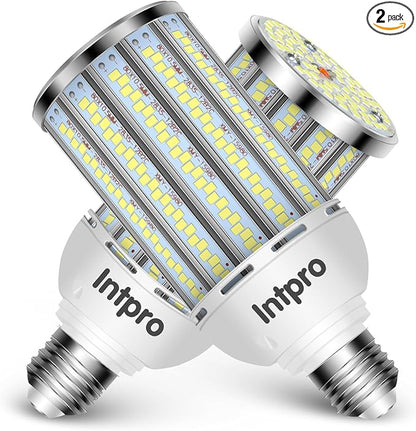 Intpro LED Corn Light Bulb LED Light Bulb 450W Equivalent 5500 Lumen 6500K 40W Large Area Cool Daylight White E26/E27 Base for Outdoor Indoor Garage Warehouse Factory Workshop Street Backyard 2Pack